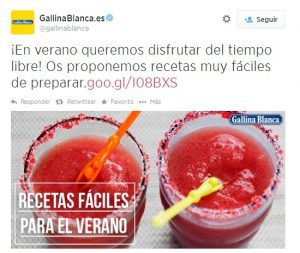 Cómo ofrecer una buena atención al cliente a través de redes sociales - gallina blanca twitter 300x253