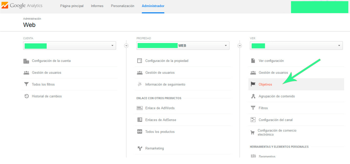 Guía para elegir y crear objetivos en Google Analytics - objetivo